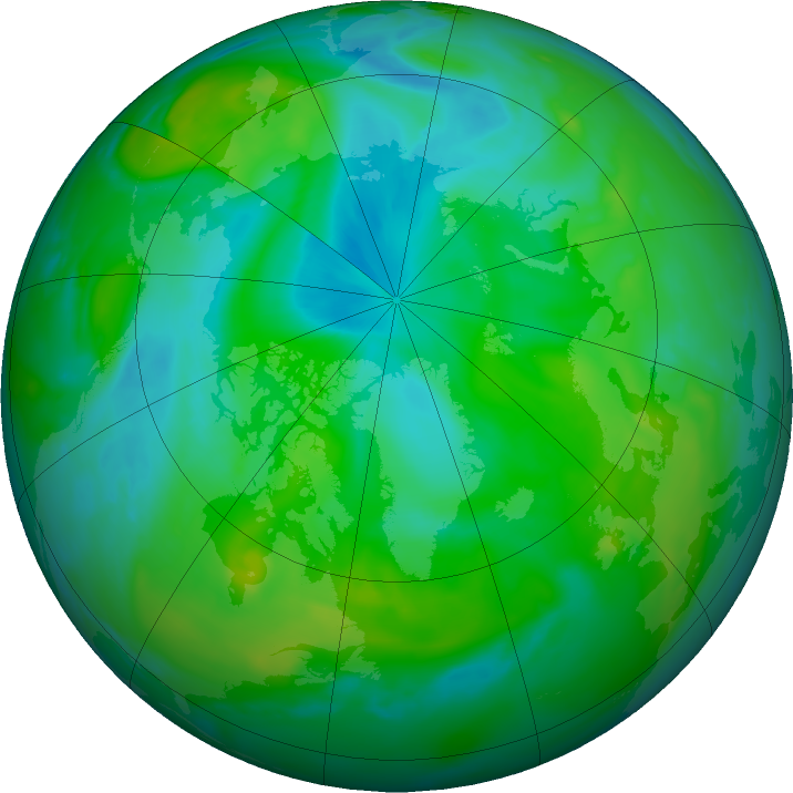 Arctic ozone map for 02 August 2021